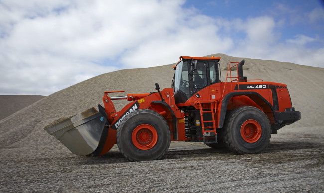 Обои картинки фото техника, бульдозеры на колёсах, колесный, трактор, ковш