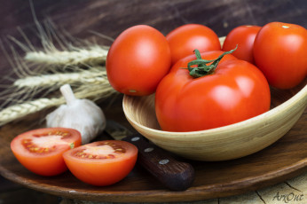 Картинка еда помидоры чеснок колоски