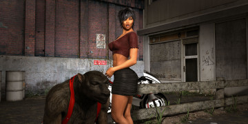 Картинка 3д+графика люди+ people взгляд фон девушка