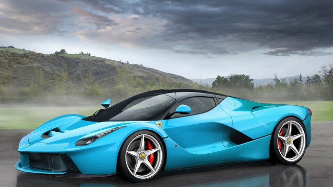 Обои картинки фото ferrari, автомобили, 3д, туман, дорога