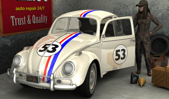 Обои картинки фото автомобили, 3d car&girl, взгляд, фон, автомобиль, девушка