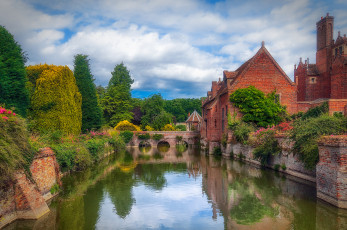 Картинка kentwell+hall+moat города -+мосты пастораль