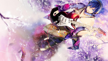 Картинка аниме музыка гитара парень