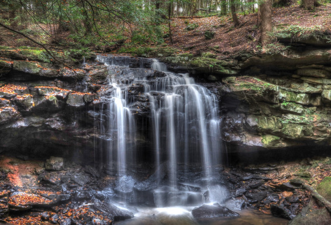 Обои картинки фото природа, водопады, водопад, река, лес