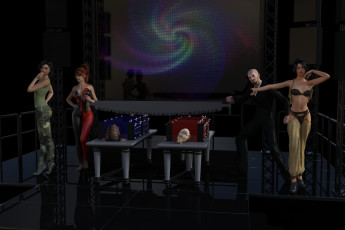 обоя 3д графика, люди , people, взгляд, девушки, фон