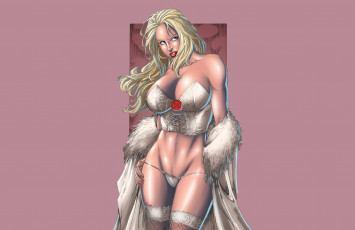 Картинка рисованное комиксы взгляд фон девушка корсет чулки