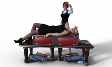 Картинка 3д+графика люди+ people девушки взгляд фон