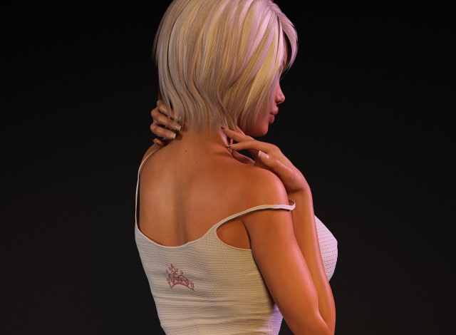 Обои картинки фото 3д графика, люди , people, фон, взгляд, девушка