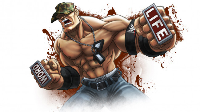 Обои картинки фото рисованное, комиксы, взгляд, фон, мужчина, кастет, мускулы