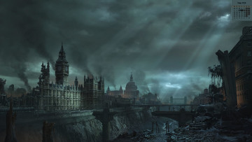 Картинка календари фэнтези 2018 здание разрушение