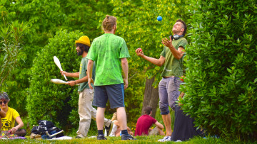 Картинка разное люди мяч парень растения трюк