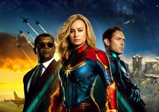 Картинка captain+marvel+ 2019 кино+фильмы captain+marvel фантастика сaptain marvel brie larson samuel l jackson jude law постер