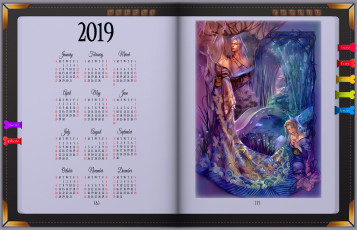 Картинка календари фэнтези зеркало женщина отражение