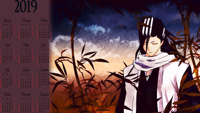 Обои картинки фото календари, аниме, растение, юноша
