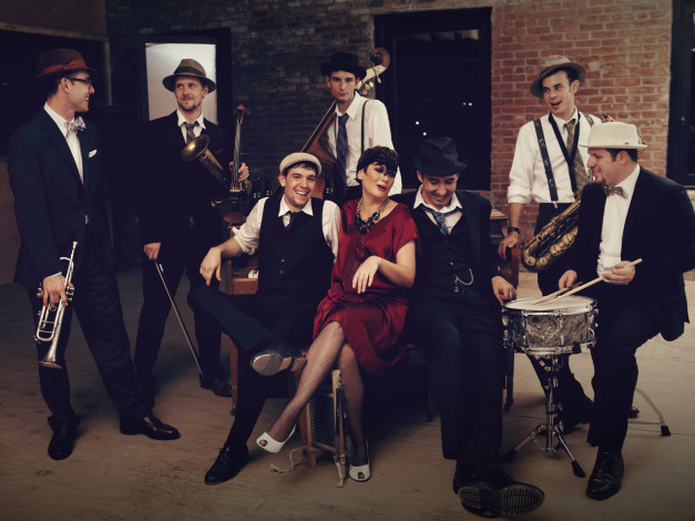 Обои картинки фото the hot sardines, музыка, солистка, музыканты, группа, the, hot, sardines