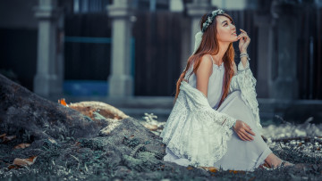 Картинка девушки -+азиатки азиатка венок кружева