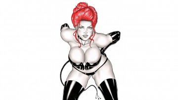 Картинка рисованное комиксы девушка фон взгляд корсет