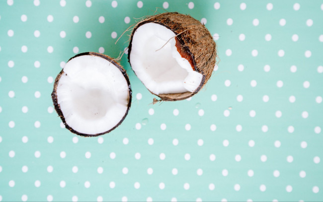 Обои картинки фото еда, кокос, экзотика, половинки