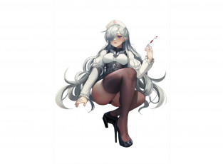 Картинка аниме unknown +другое+ девушка медсестра шприц чулки