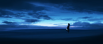 Картинка аниме пейзажи +природа девушка