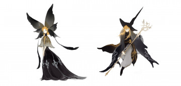 Картинка аниме магия +колдовство +halloween девушки посох бабочка