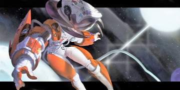 Картинка аниме оружие +техника +технологии скафандр девушка