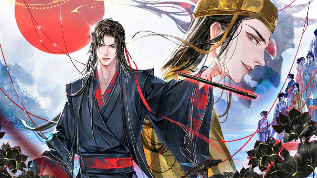 Обои картинки фото аниме, mo dao zu shi, вэй, усянь, флейта, цинь, гуанъяо