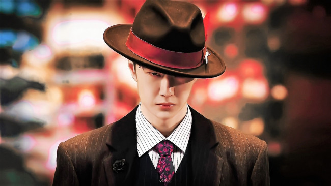 Обои картинки фото мужчины, wang yi bo, певец, танцор, шляпа, костюм