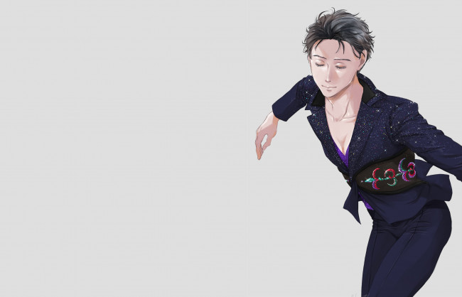 Обои картинки фото аниме, yuri on ice, юрий, на, льду