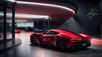 Картинка разное компьютерный+дизайн ai art суперкар lotus evija произведение искусства цифровое искусство номерные знаки вид сзади задние фонари cgi автомобиль фары