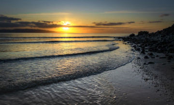 Картинка природа побережье закат