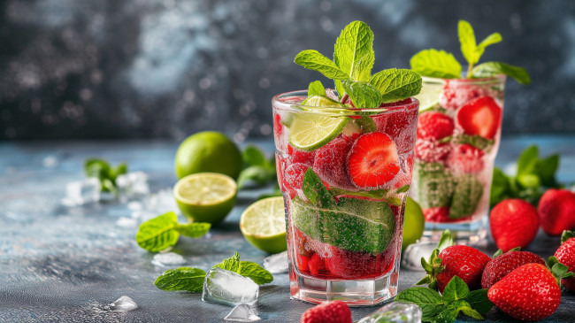 Обои картинки фото 3д графика, еда-, food, коктейль, мохито