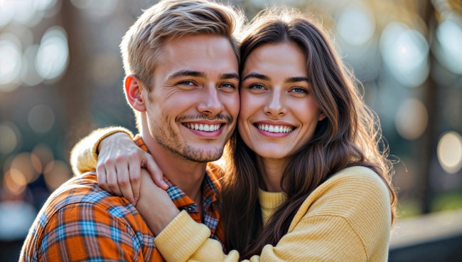 Обои картинки фото 3д графика, портреты и лица , portraits and faсes, мужчина, женщина, влюбленные, улыбки