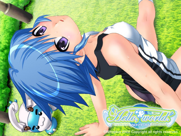 Обои картинки фото аниме, hello, world