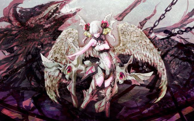 Обои картинки фото аниме, pixiv, girls, collection, artbook