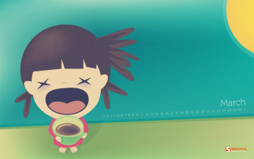 Картинка календари рисованные векторная графика 2012 март