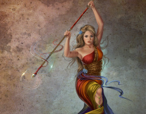 Картинка фэнтези девушки жезл