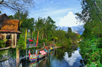 Картинка корабли лодки +шлюпки джунгли речка