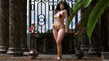 Картинка 3д+графика fantasy+ фантазия девушка цветы взгляд