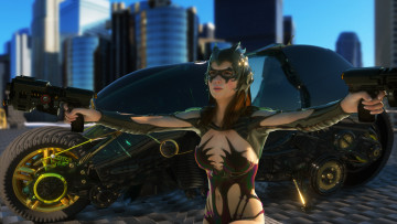 Картинка 3д+графика fantasy+ фантазия девушка оружие