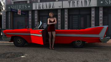 Картинка автомобили 3д девушка автомобиль