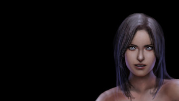 Картинка девушка рисованные люди лицо темный фон