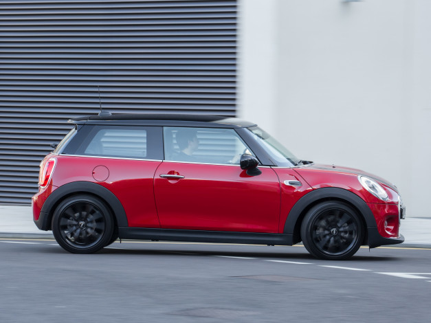 Обои картинки фото автомобили, mini, 2014, f56, uk-spec, cooper, d, красный