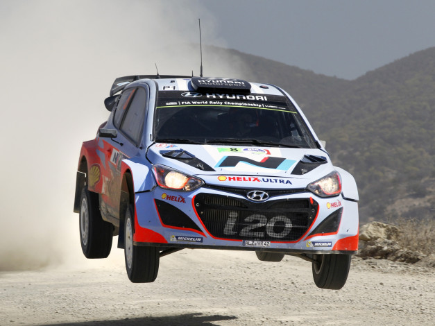 Обои картинки фото спорт, авторалли, пыль, скорость, 2014, wrc, i20, hyundai