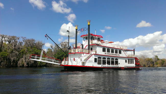 Обои картинки фото st johns river, корабли, пароходы, колесный, река, пароход