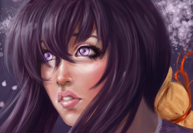 Обои картинки фото рисованные, люди, фон, волосы, живопись, девушка, взгляд