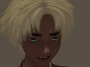 Картинка 3д+графика портрет+ portraits фон блондинка девушка взгляд