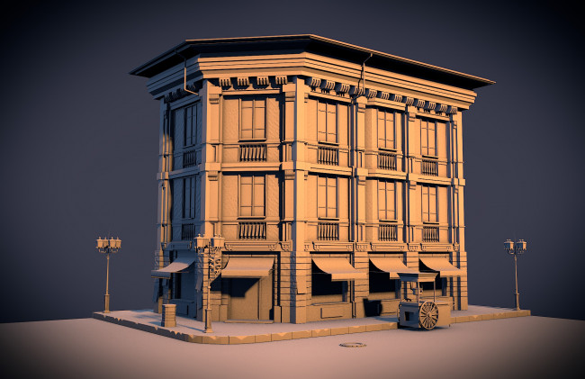 Обои картинки фото 3д графика, архитектура , architecture, дом, фонари, окна