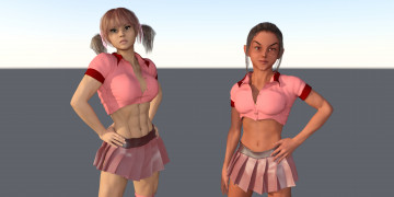 Картинка 3д+графика люди+ people девушки фон взгляд