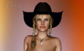 Картинка 3д+графика портрет+ portraits фон взгляд девушка